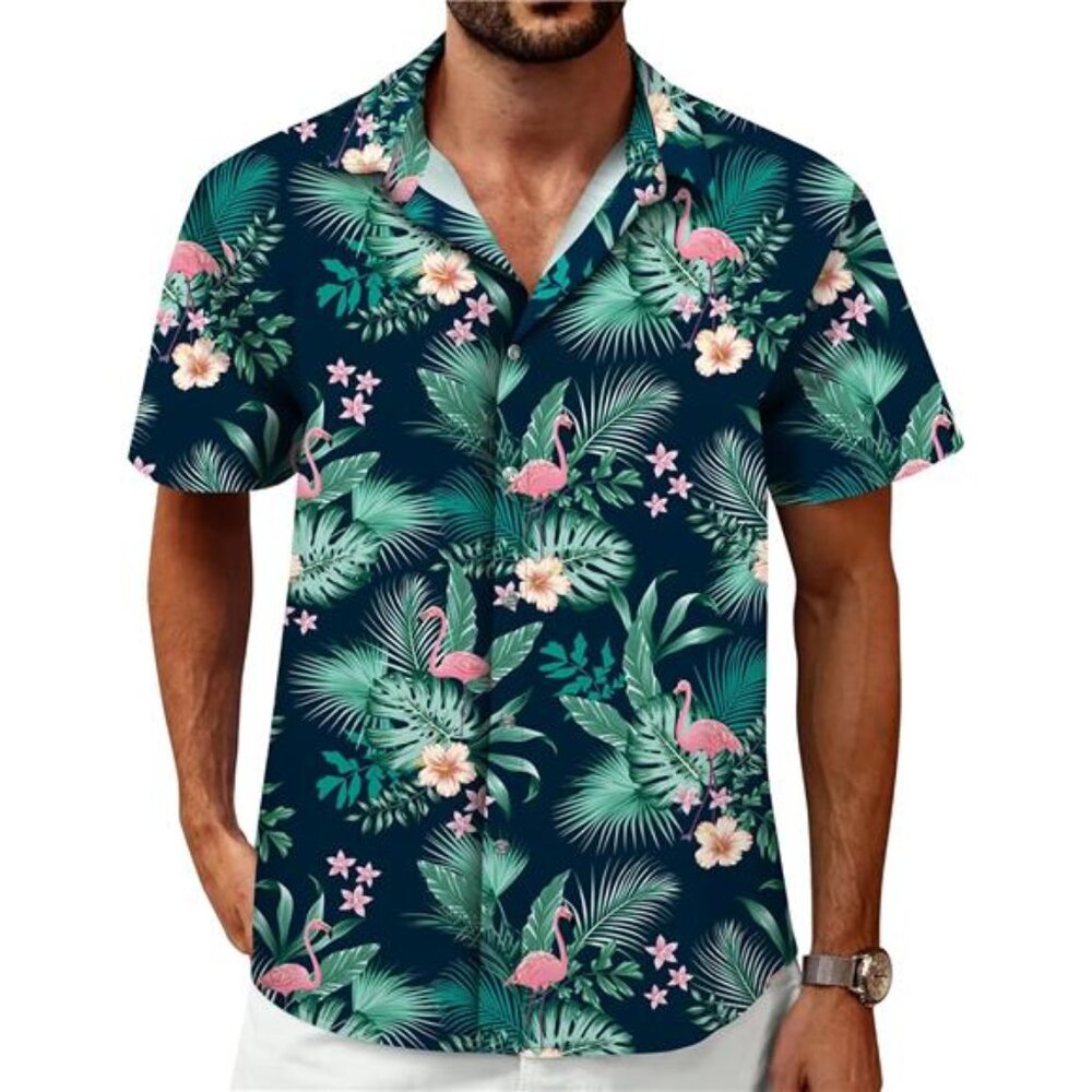 Hawaiian Shirt Beach‎ Shirts Summer Button Down Short Sleeve Tropical for Men